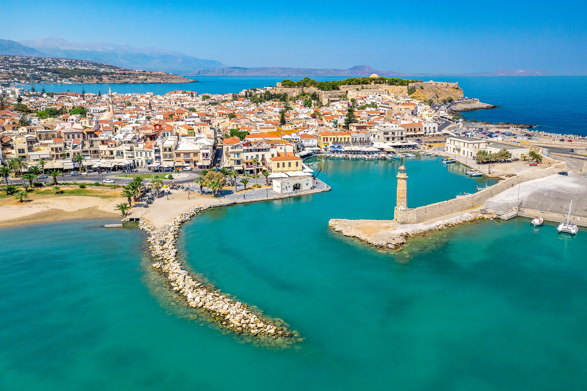 Rethymno,City,At,Crete,Island,In,Greece.,Aerial,View,Of